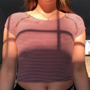 Pink striped crop top